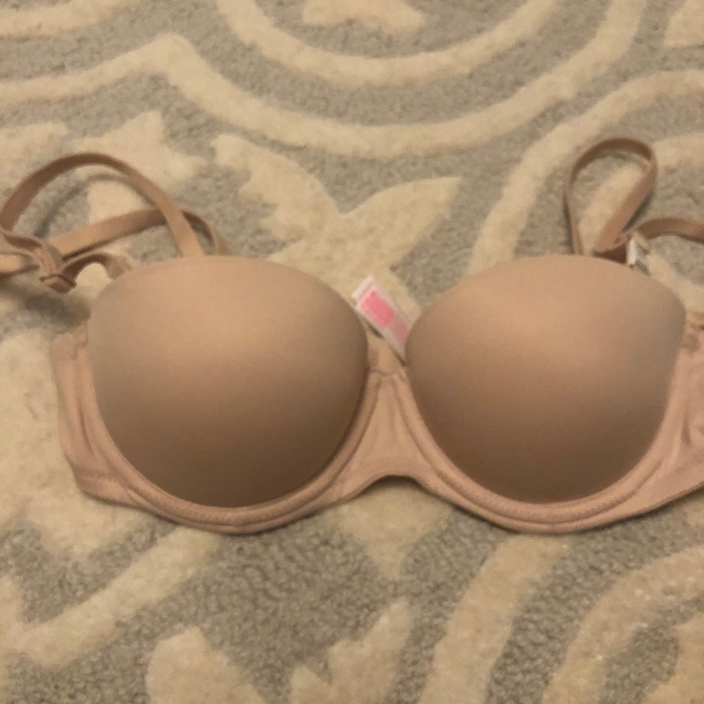 Brand new pink push up strapless bra